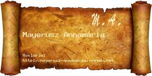 Mayerusz Annamária névjegykártya